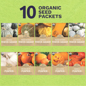 Sweet Yards ten individual seed packets arranged for easy garden planning.