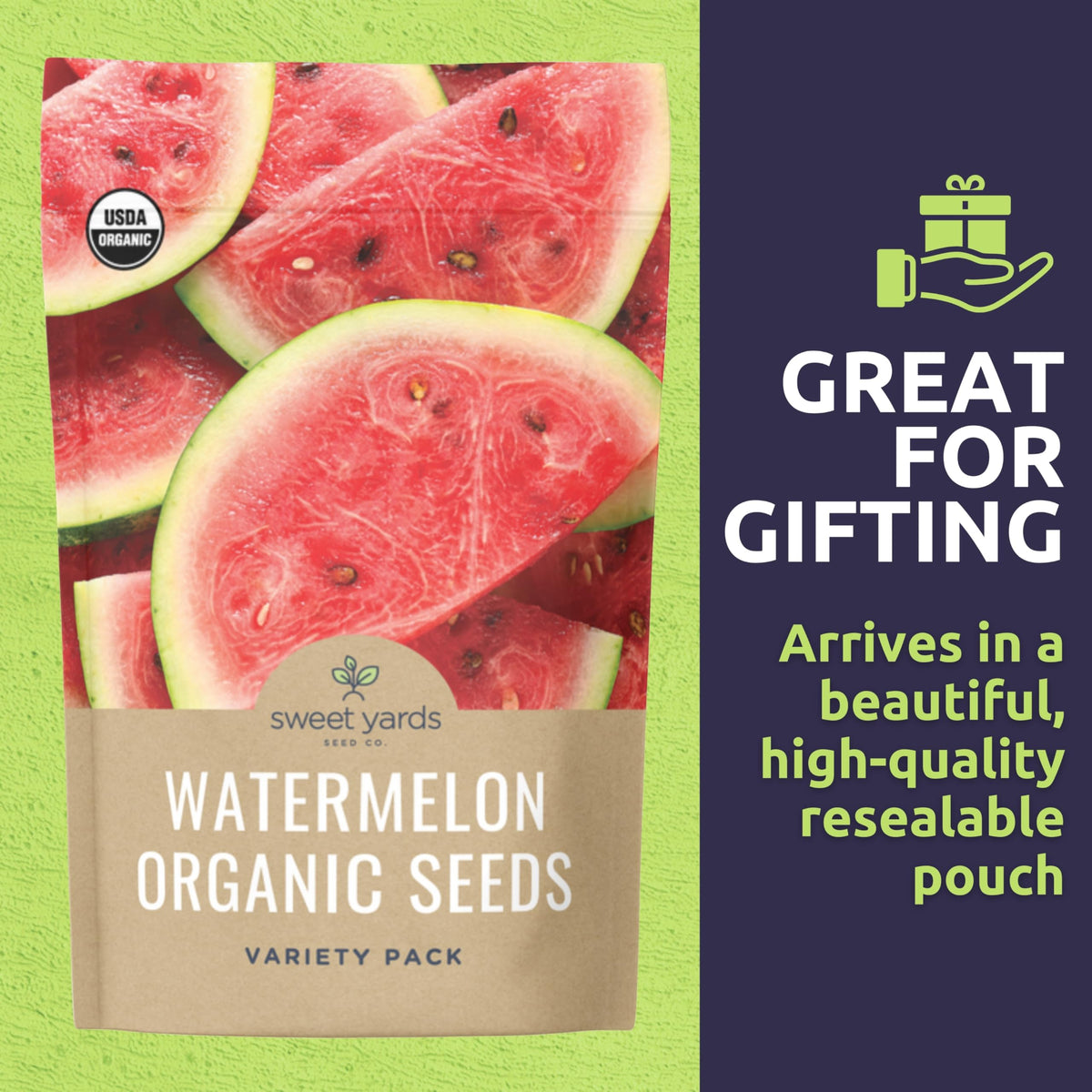 Sweet Yards Orange Tendersweet seed pack for bright summer harvest.