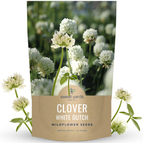 Sweet Yards White Dutch Clover bulk packaging with reusable zipper for storage