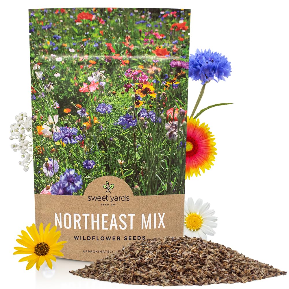 Sweet Yards regional wildflower mix bag ready for Northeast pollinator gardens.