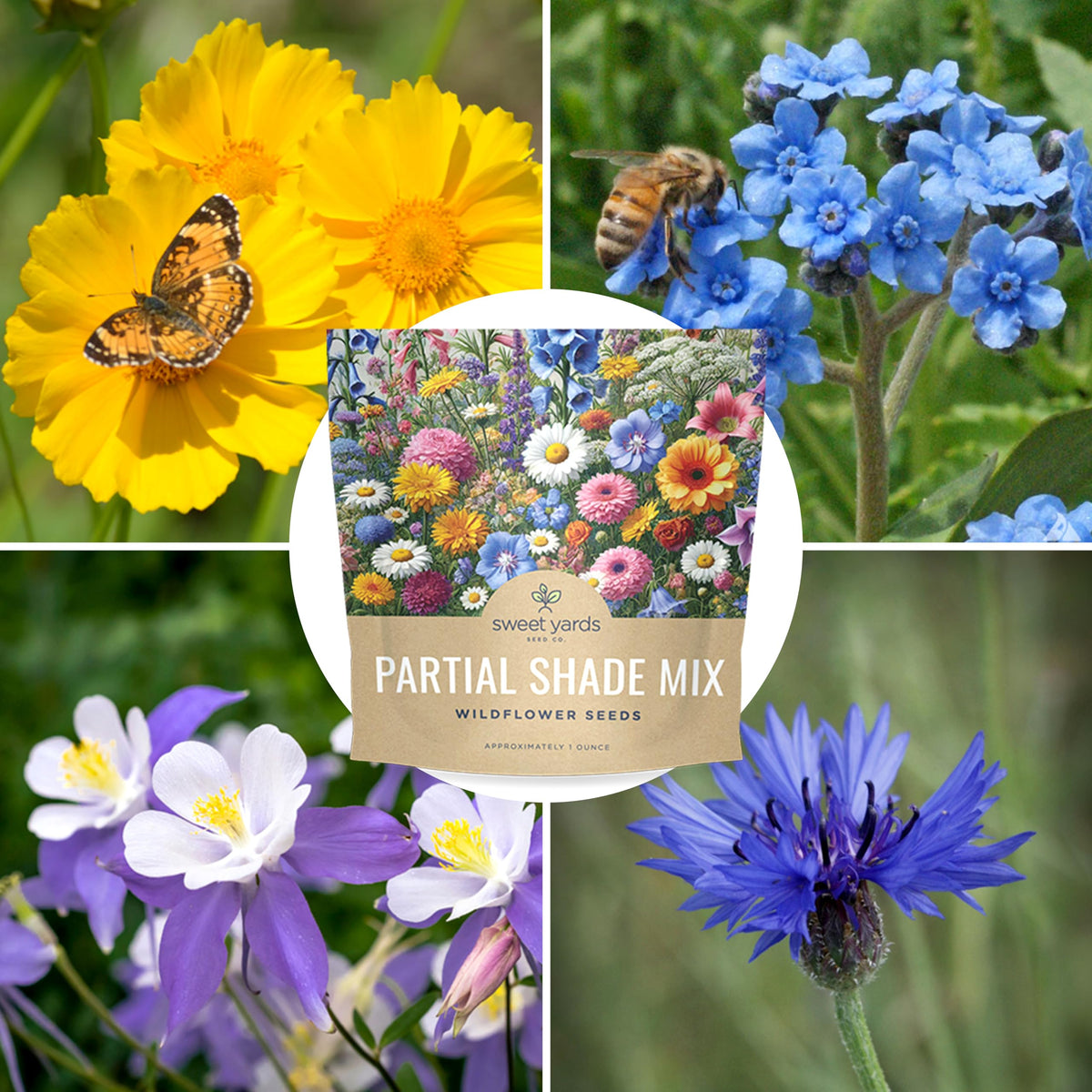 Sweet Yards garden collection label communicates seed content and tips
