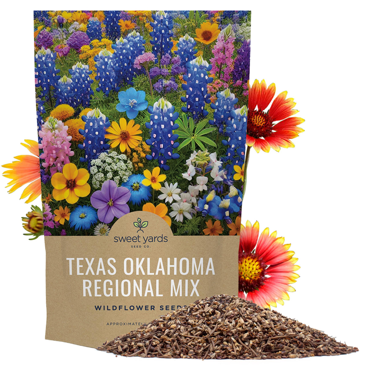 Sweet Yards wildflower seeds mix in bulk bag for quick garden color