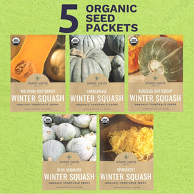 Sweet Yards five seed packets collection ready for spring planting.