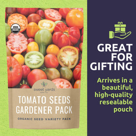 Sweet Yards Yellow Pear tomato seeds packet for bite-sized sweetness