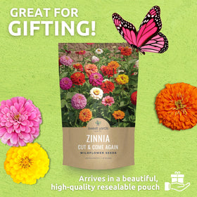 Sweet Yards zinnia Cut & Come Again mix promotes healthy seedlings with easy sowing.