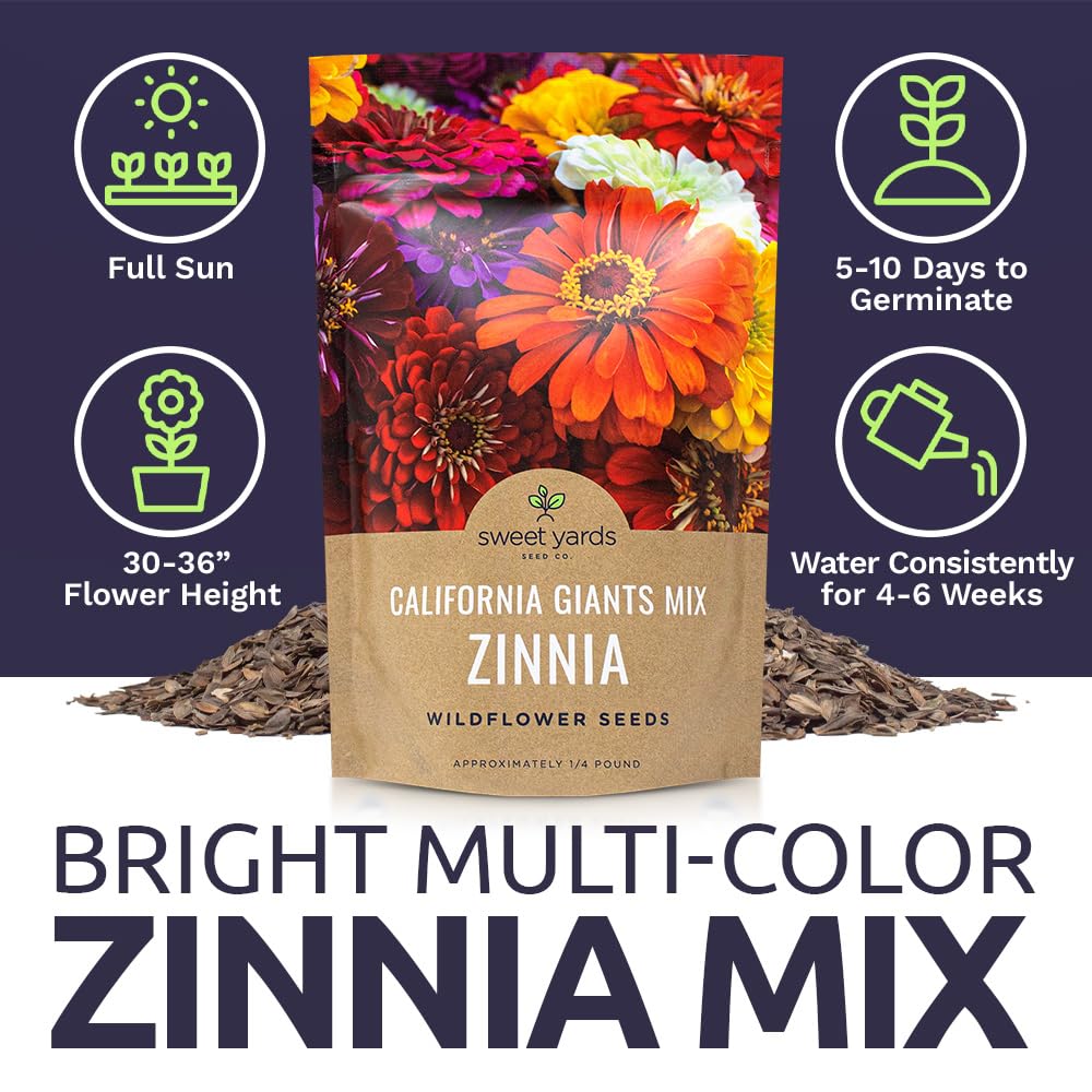 Sweet Yards zinnia seeds prepared to cover a 300 square foot area