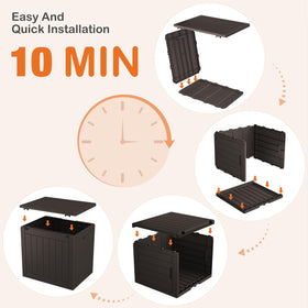 Sweetcrispy deck box doubles as seating or a small table for outdoors