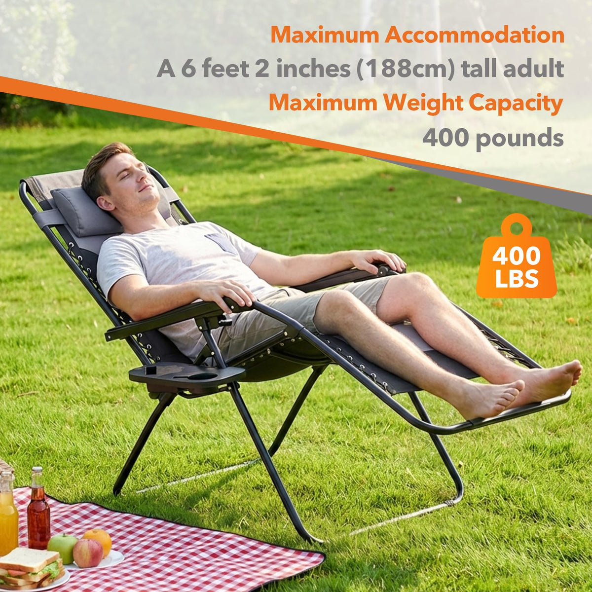 Sweetcrispy Zero Gravity Chair padded seat for all-day backyard comfort