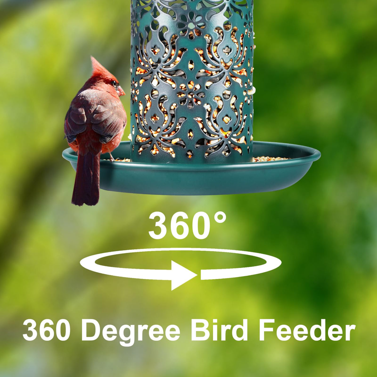 SWEETFULL feeder shown on S-hook for easy patio hanging