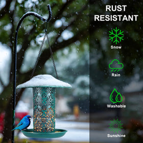 SWEETFULL Solar Bird Feeder hollow design allows seed level observation
