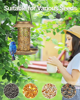 SWEETFULL solar bird feeder anti-rust coating keeps metal looking new