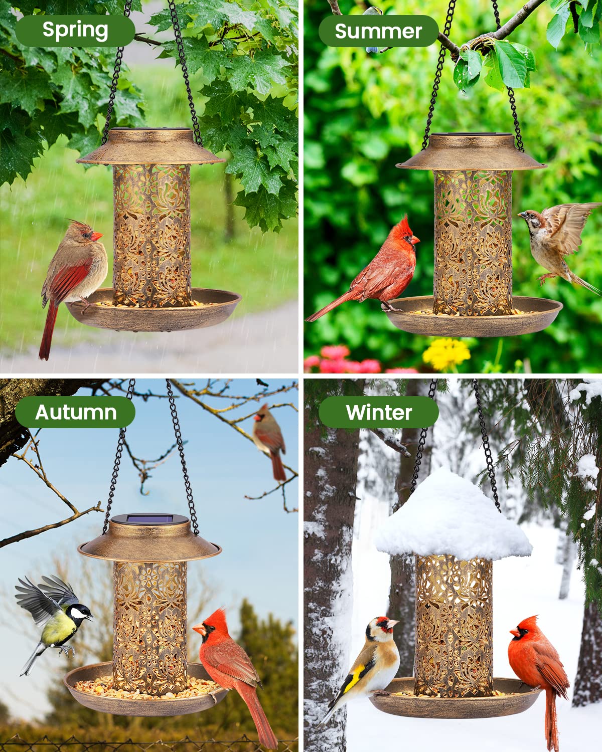 SWEETFULL solar bird feeder packaging includes manual for setup