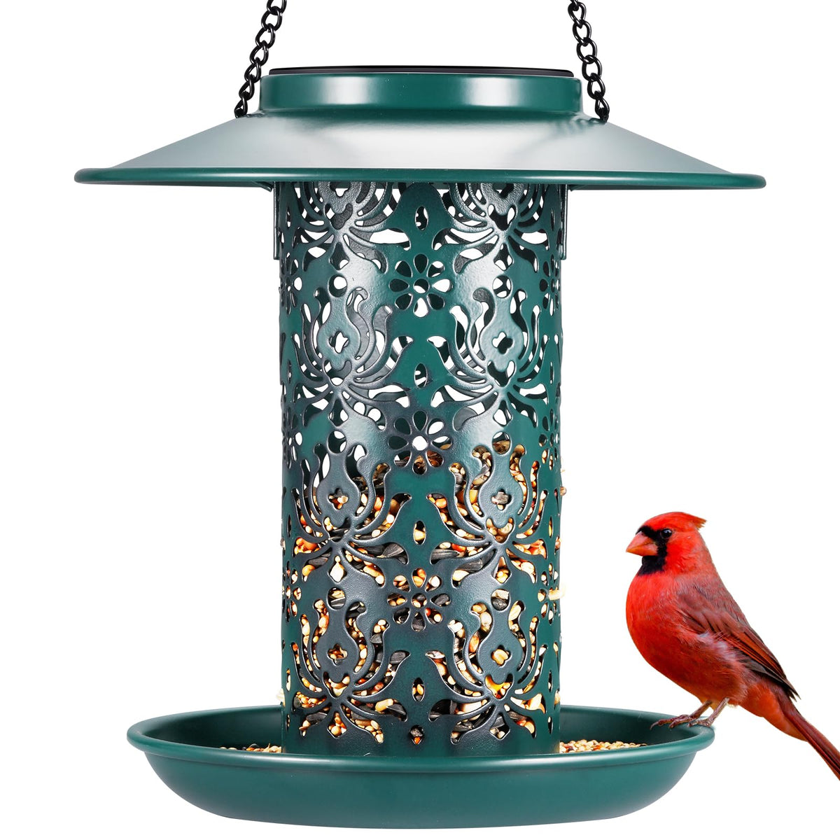 SWEETFULL Solar Bird Feeder outdoor hanging lantern for garden evenings