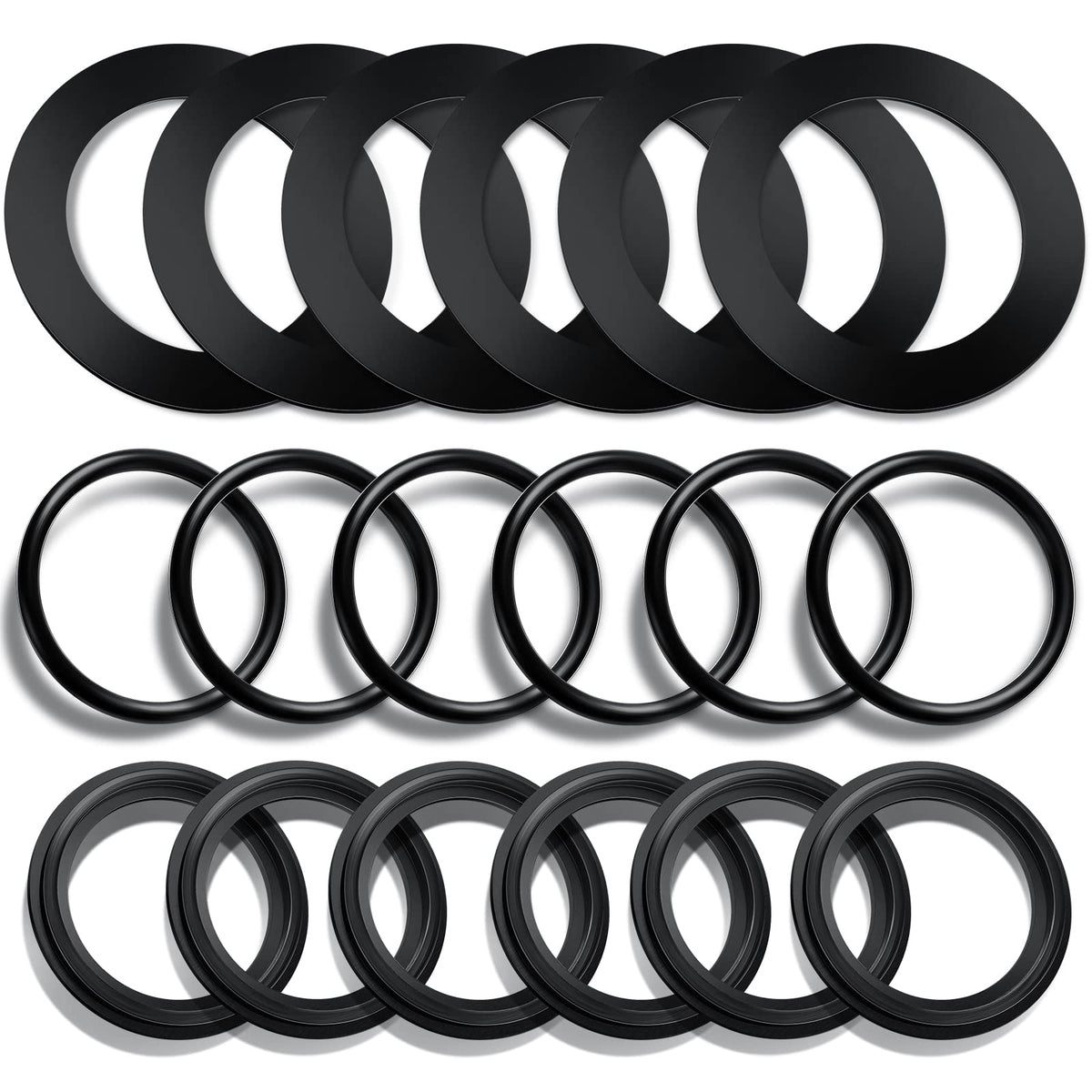 Sweetude 18-piece o-ring kit with 1-1/2 inch rings for secure pool plunger connections.