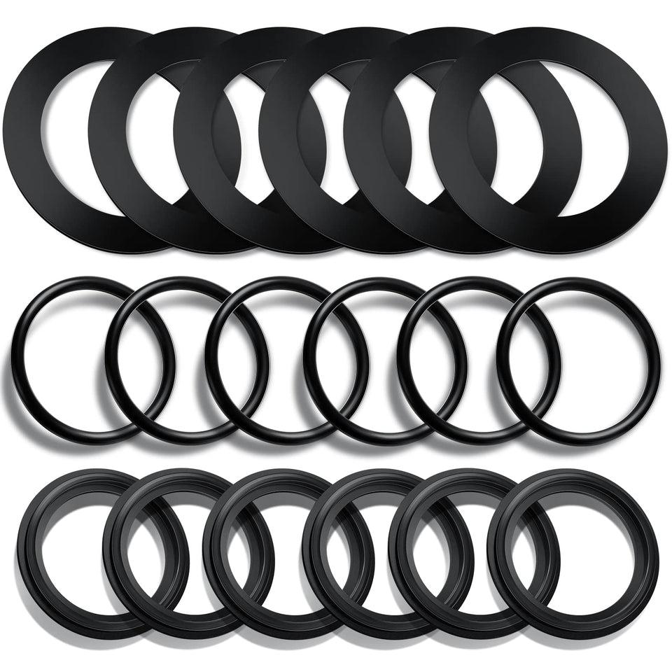 Sweetude 18-piece o-ring kit with 1-1/2 inch rings for secure pool plunger connections.