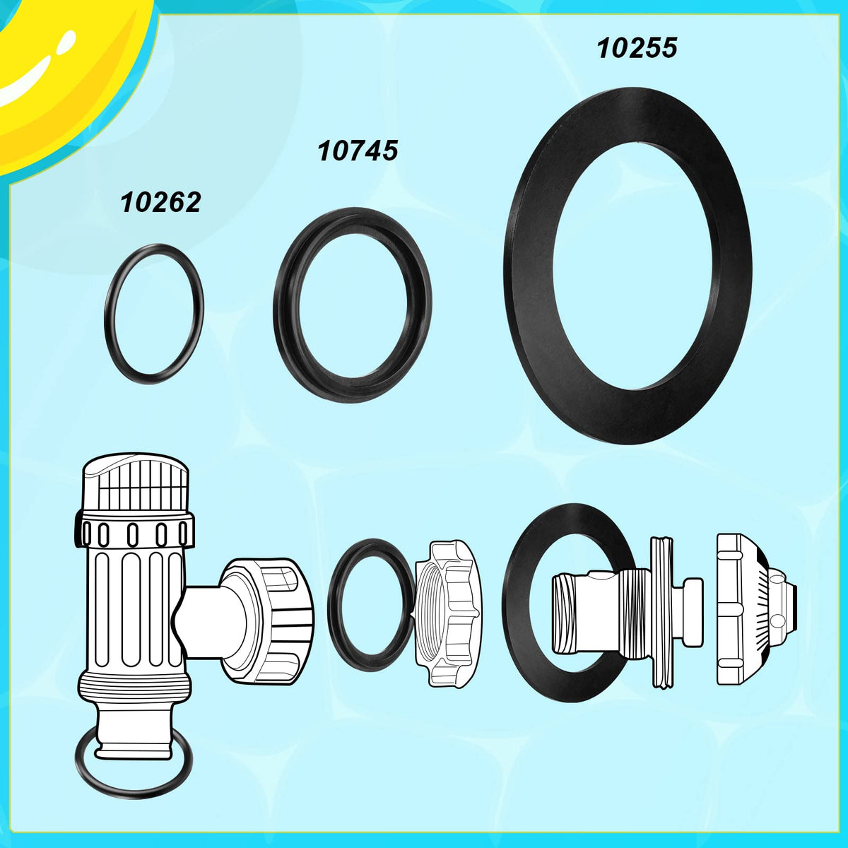 Sweetude 2-1/4 inch step washers designed to reinforce fittings and reduce wear.