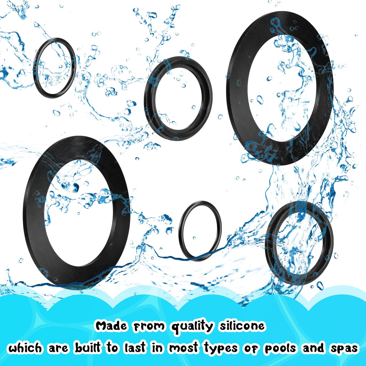 Sweetude 3-7/8 inch flat washers provide a durable seal for pool equipment.