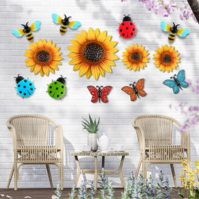 Sweetude bee wall decor 5-5-inch in mixed colors enhances garden vibe.
