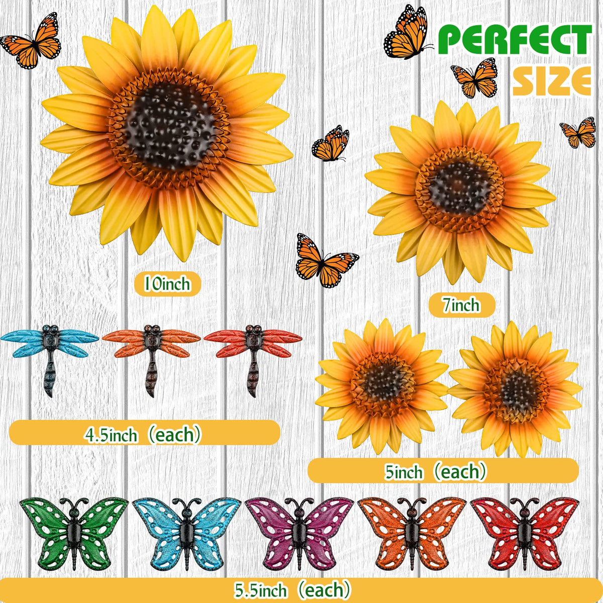 Sweetude butterfly wall decor 4.5-inch red, eye-catching color accents for garden corners.