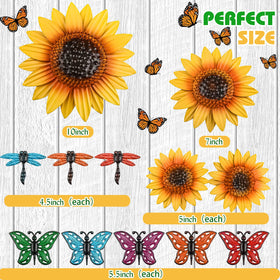 Sweetude butterfly wall decor 4.5-inch red, eye-catching color accents for garden corners.