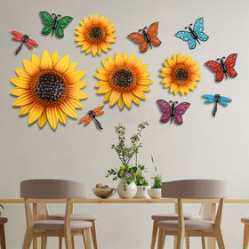 Sweetude dragonfly wall decor 4.5-inch orange, enhances outdoor walls with whimsy.