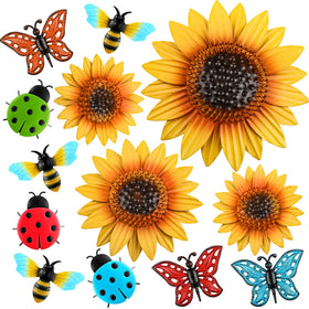 Sweetude sunflower wall decor 10-inch brightens outdoor walls with cheerful garden charm.