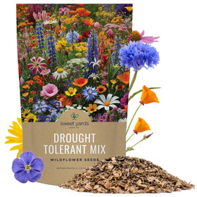 Sweet Yards bulk quarter-pound seed bag featuring drought-tolerant wildflower mix.