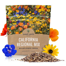 Sweet Yards California Wildflower Mixture bulk 1-ounce packet ready for easy planting.