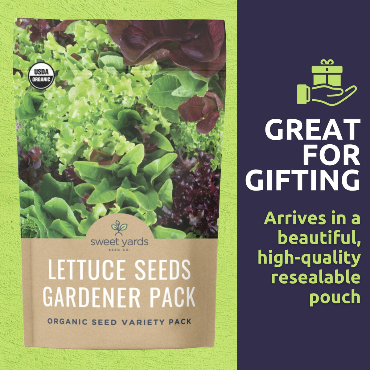 Sweet Yards Lacinato Kale seed pack; robust greens for sautés and smoothies.