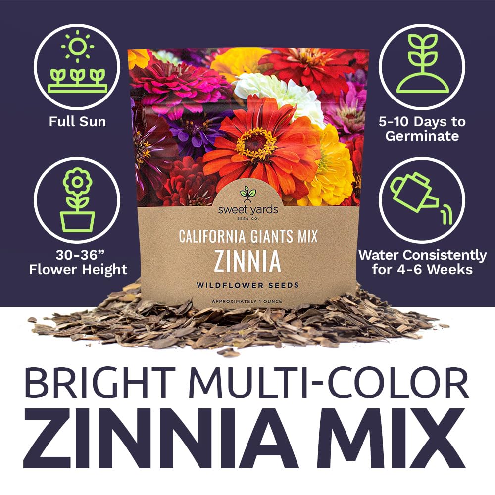 Sweet Yards zinnia packaging design highlights resealable storage