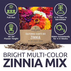 Sweet Yards zinnia packaging design highlights resealable storage