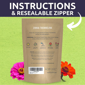 Sweet Yards Zinnia Thumbelina Mix ideal for container planting and patios.