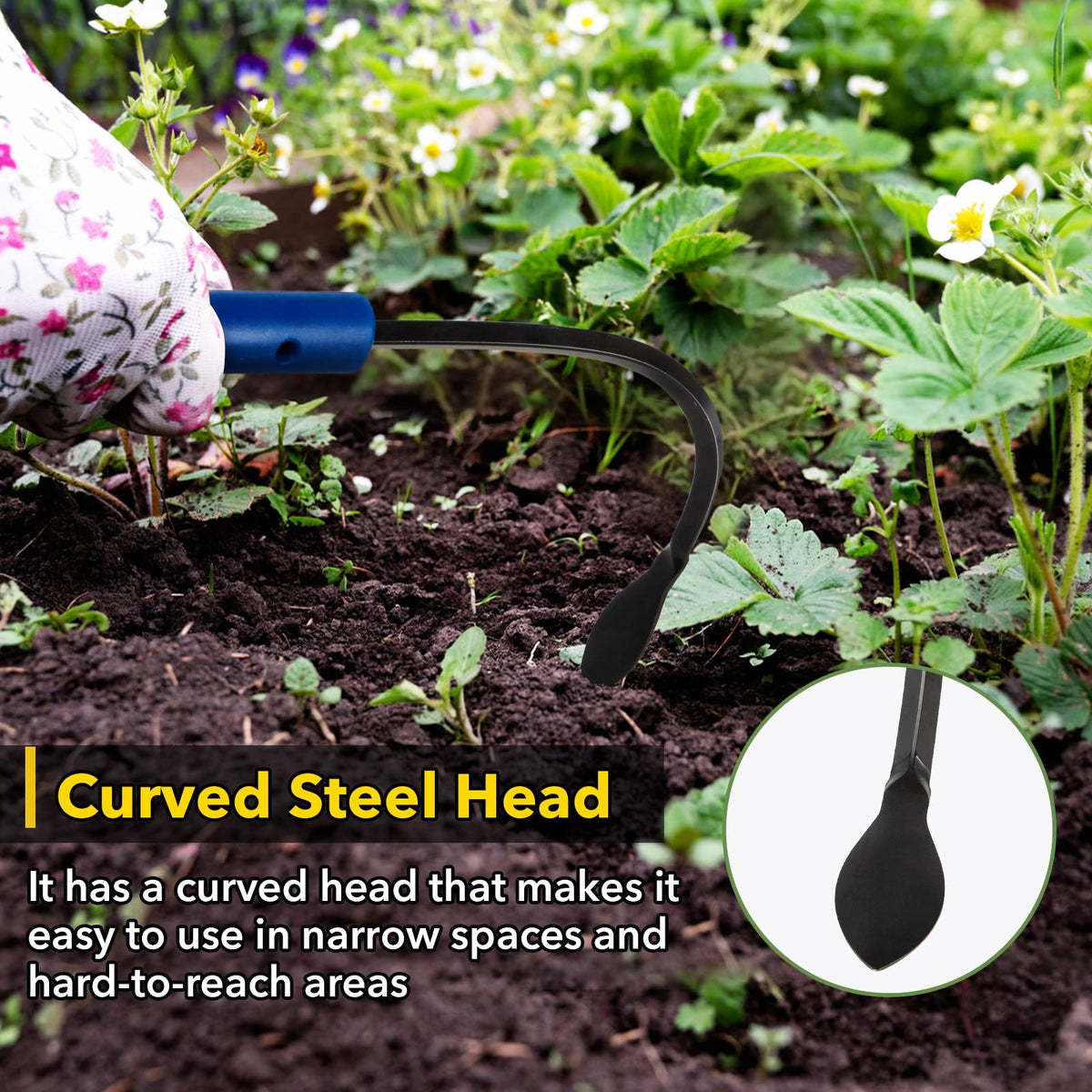 SWELGO garden cultivator for weeding and soil loosening among plants.