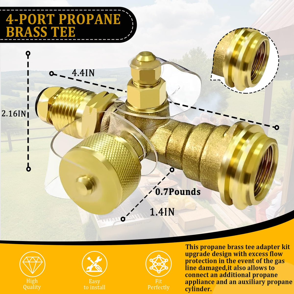 Swess 5ft stainless braided hose enables extra tank link-ups for RVs.