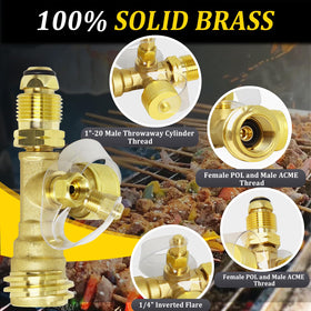 Swess solid brass adapters deliver durable safety for propane connections.