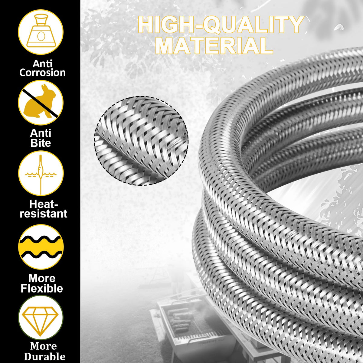 Swess stainless steel braided hoses resist weather and wear on the road.