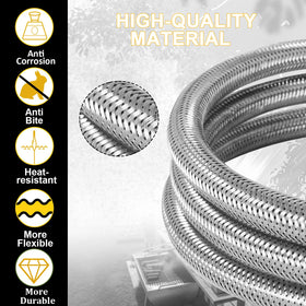 Swess stainless steel braided hoses resist weather and wear on the road.