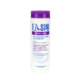 Close-up of EZ Spa Total Care being added to spa water for clarity.