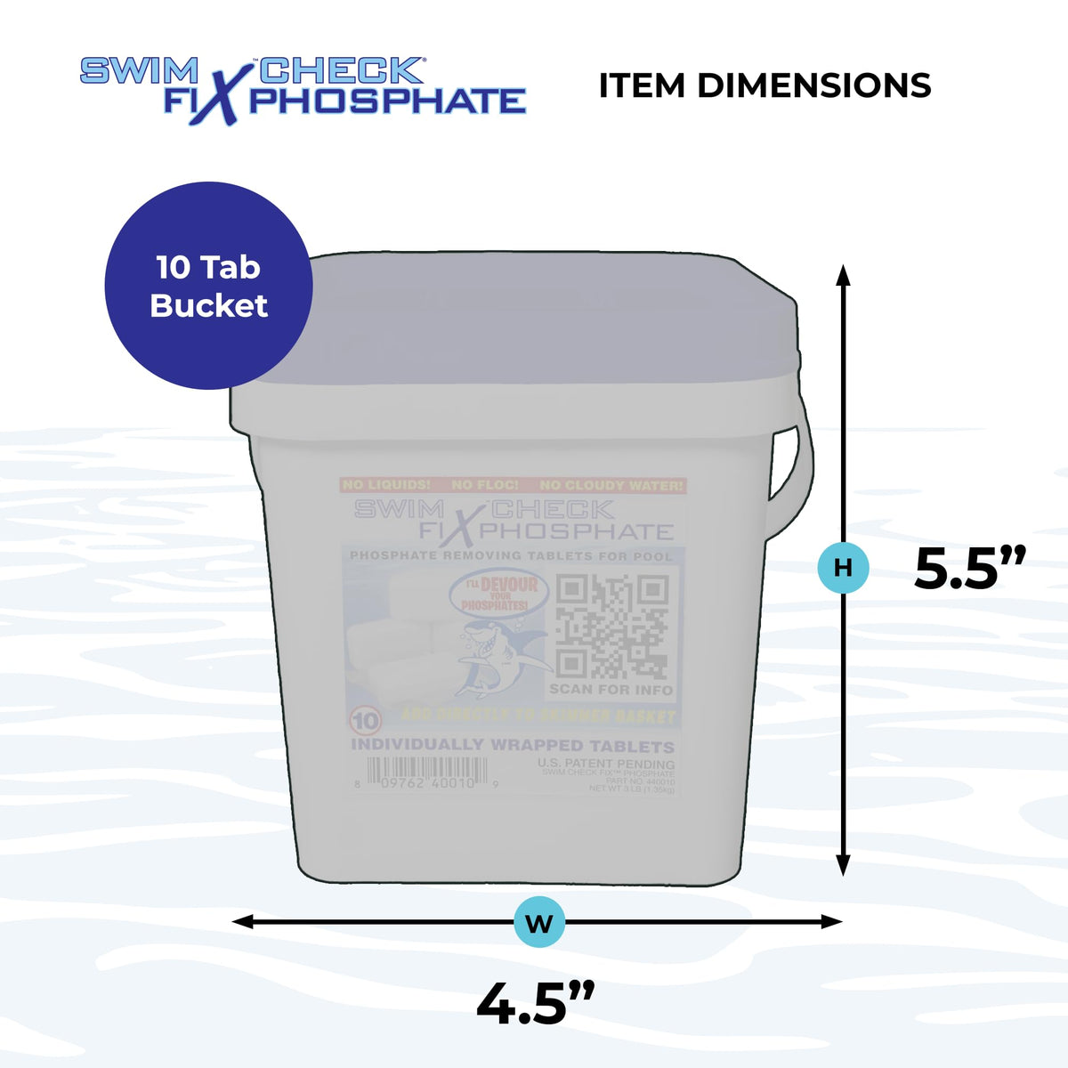Swim Check phosphate tablet placed in a skimmer basket for quick, mess-free dosing.