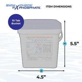 Swim Check phosphate tablet placed in a skimmer basket for quick, mess-free dosing.