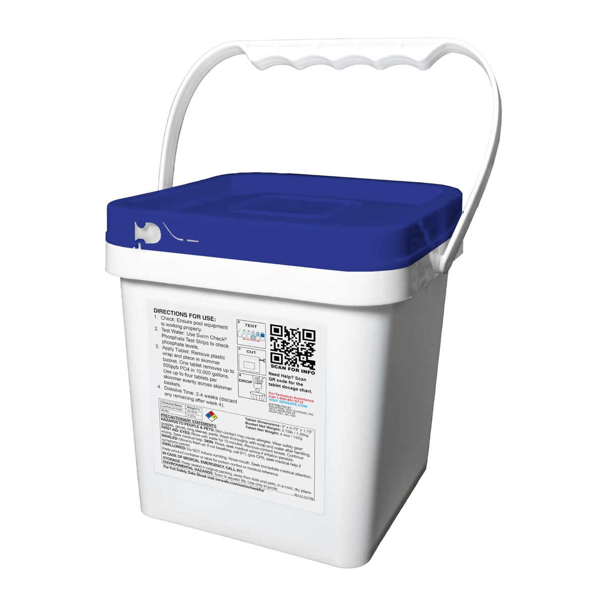 Swim Check phosphate remover in a pool scene showing potential for crystal-clear water.