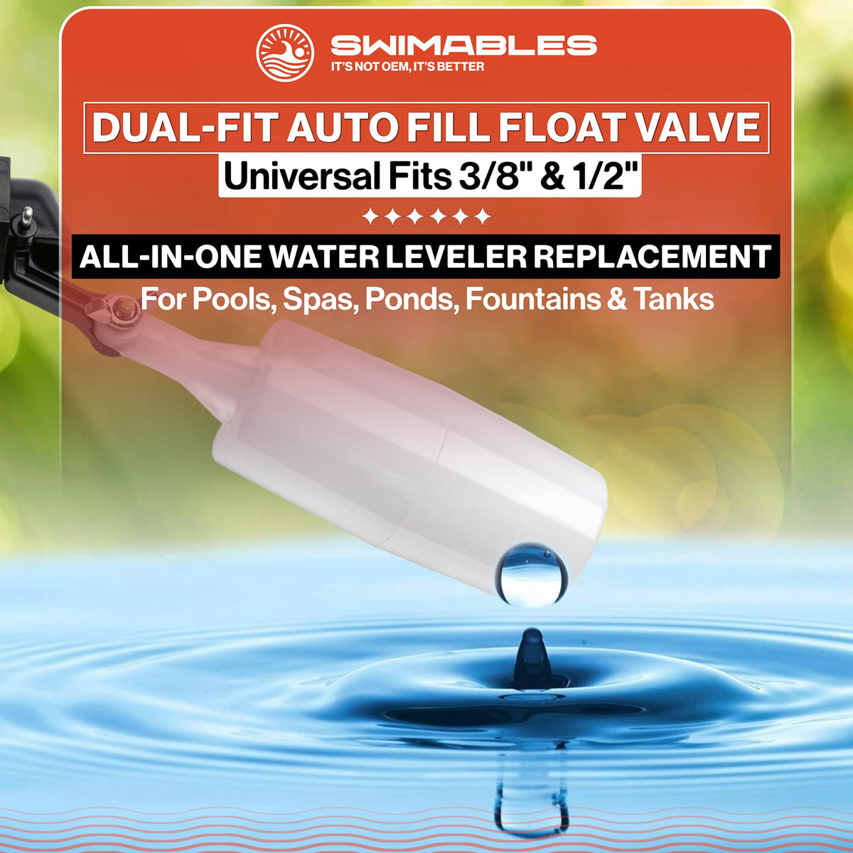 Swimables 1/2-inch adapter enables quick compatibility with existing valves