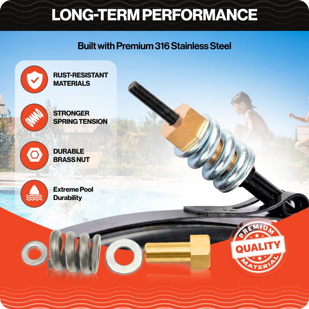 Swimables 316 stainless steel spring kit resists rust for long-lasting use.