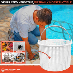 Swimables basket dimensions 7-inch top and bottom for versatile fit