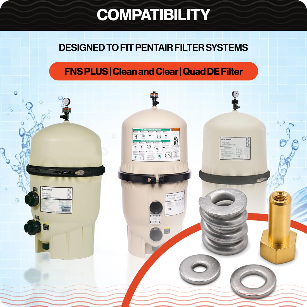 Swimables brass nut and washers set delivers dependable clamp tension for secure connections.