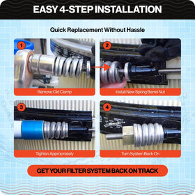 Swimables FNS DE filter clamp compatible piece promotes stable operation of the filter.