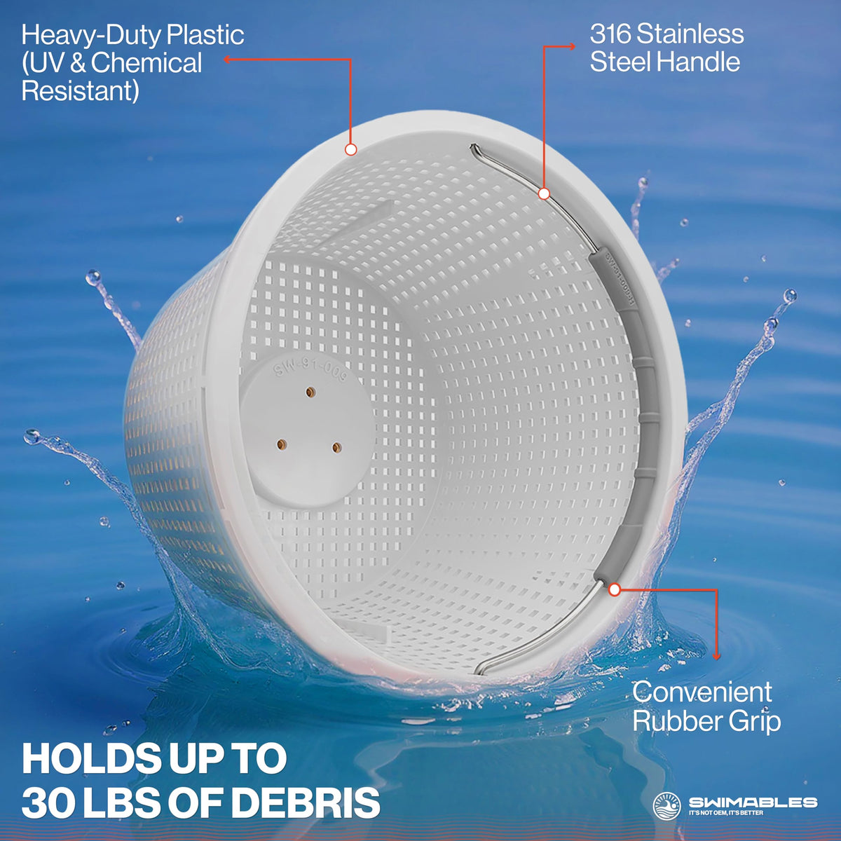Swimables Hayward SP1070 compatibility basket fits Hayward skimmers for reliable filtration.