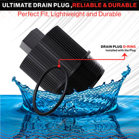 Swimables easy-install drain plug with tool-free hand-tighten design