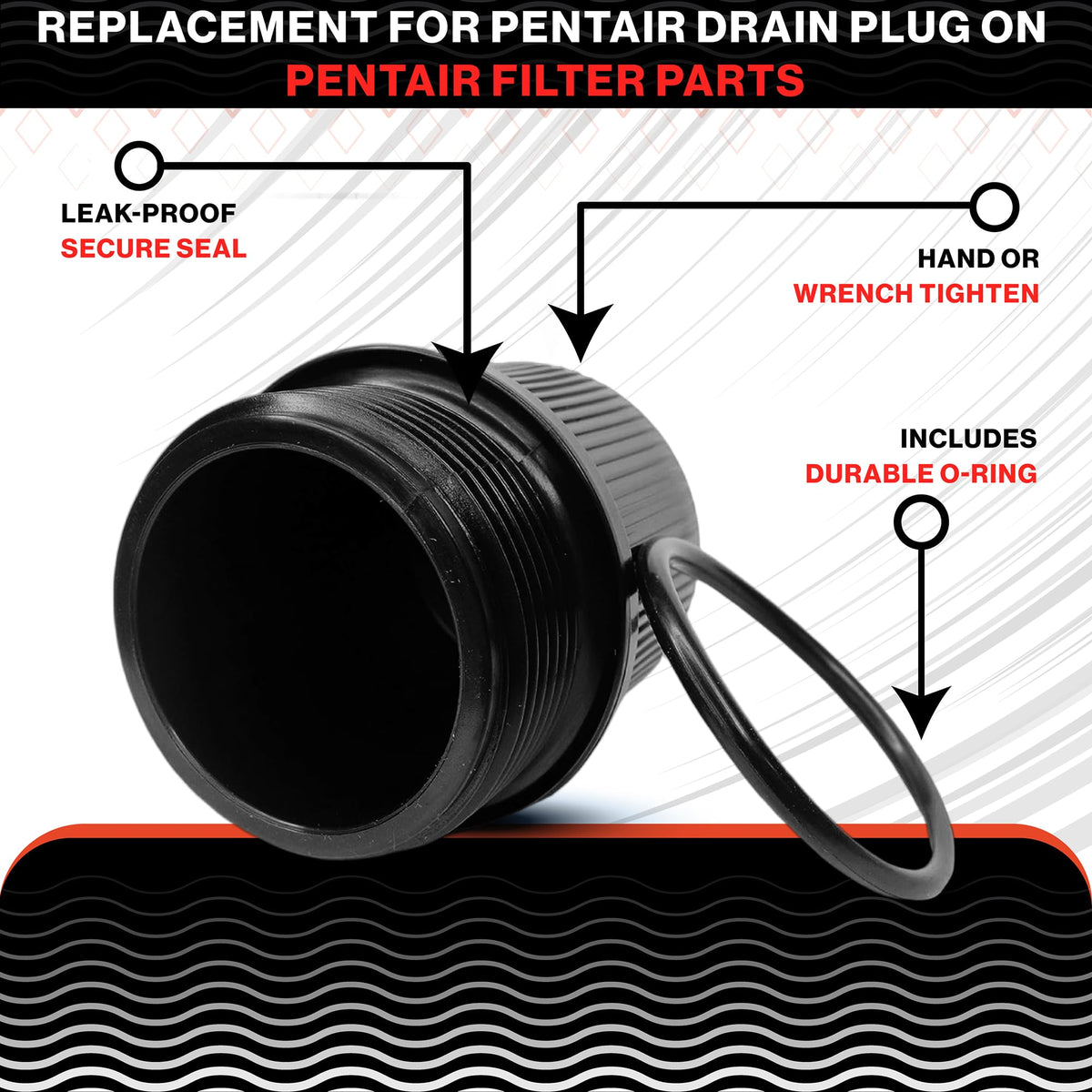 Swimables Quad DE compatible drain plug keeps pool equipment leak-free