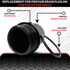 Swimables Quad DE compatible drain plug keeps pool equipment leak-free